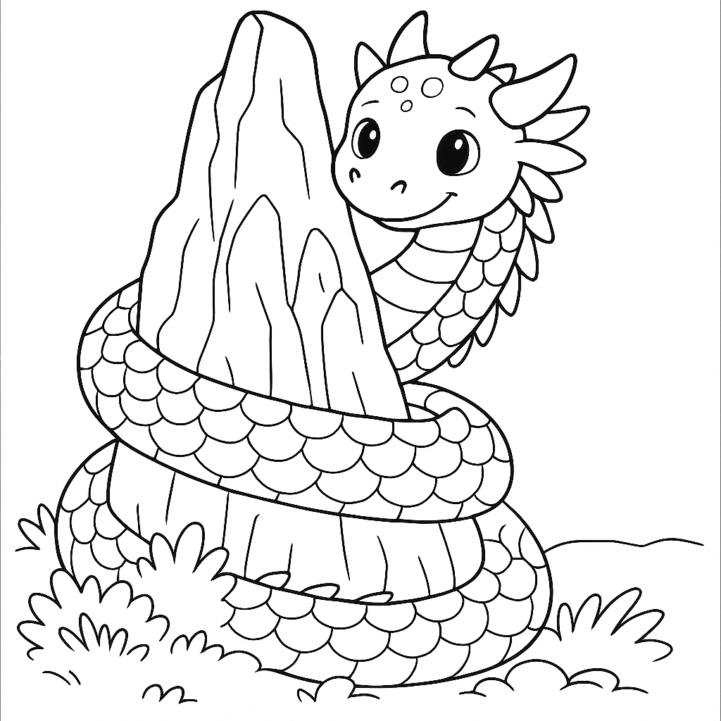 Раскраска по сказке "Страшный дракон скалы спиндлстон"