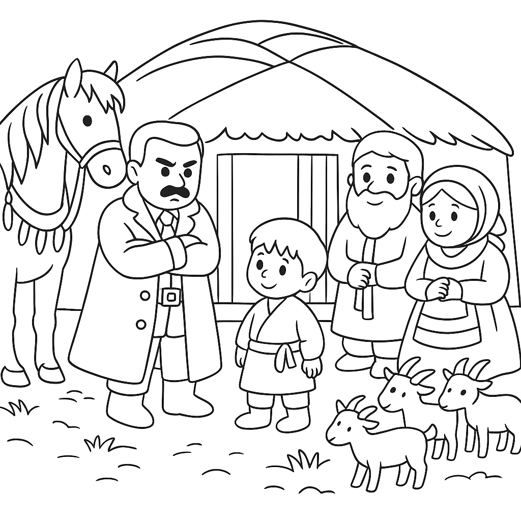 Раскраска по сказке "Мудрый малыш"