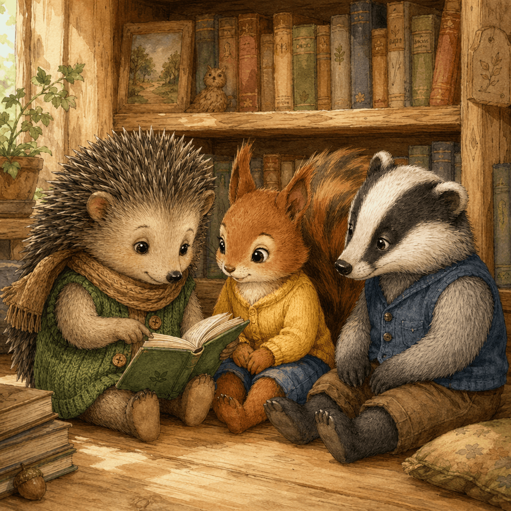 Ёжик читает Бельчонку заветную страницу