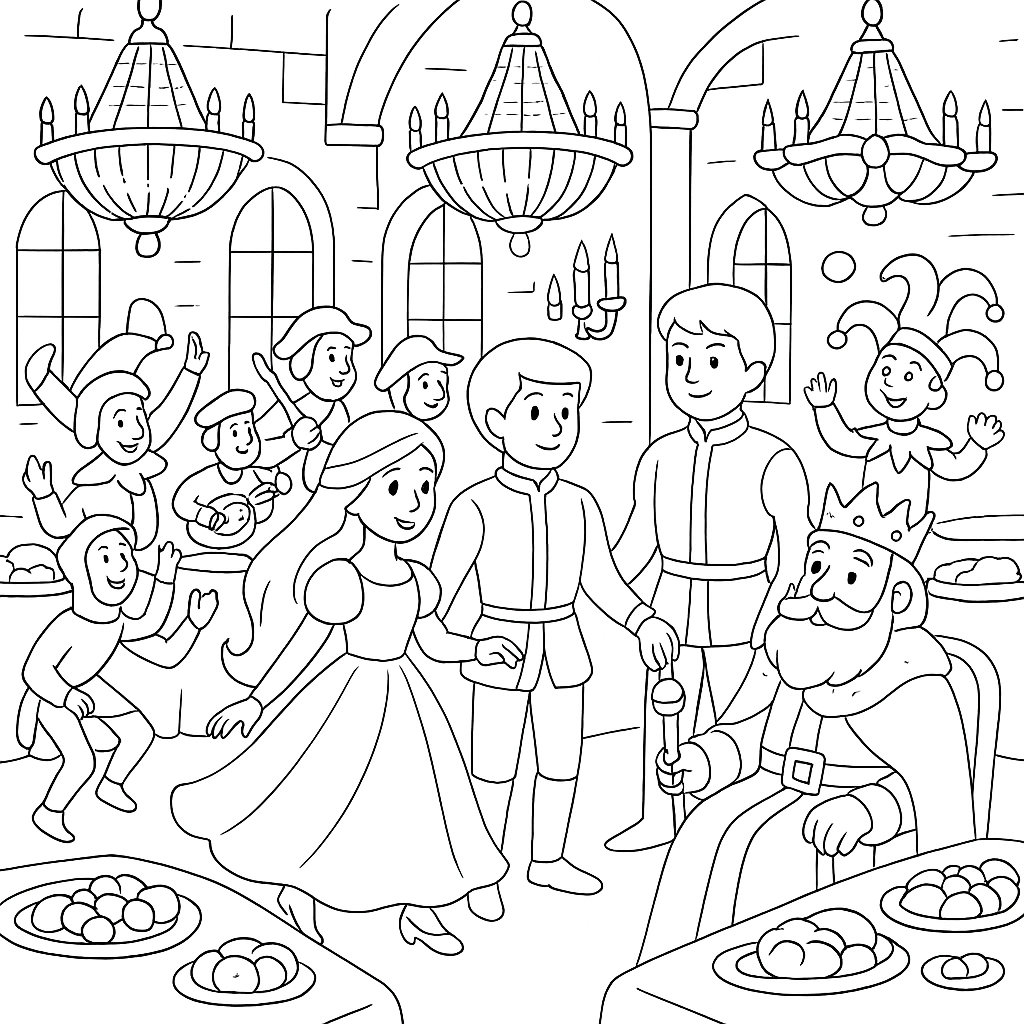 Раскраска по сказке "Принц Кролик"