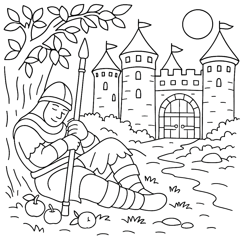Раскраска по сказке "Иван-царевич и серый волк"