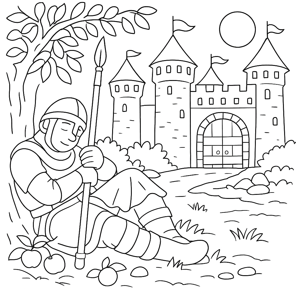 Раскраска по сказке "Иван-царевич и серый волк"