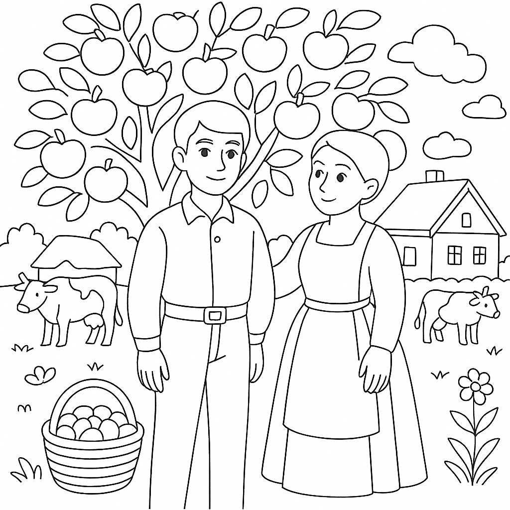 Раскраски: Волшебная яблоня