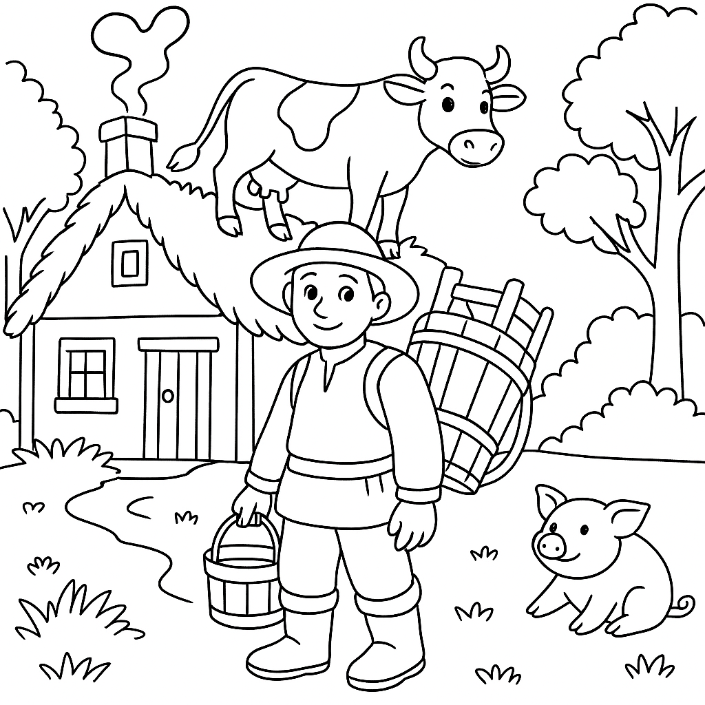 Раскраска по сказке "Не за свое дело не берись"