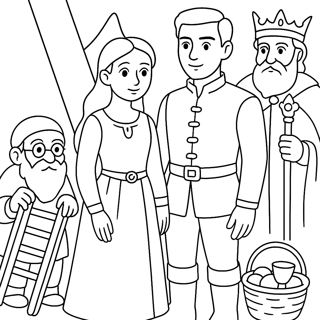 Раскраска по сказке "Старик из стеклянной горы"