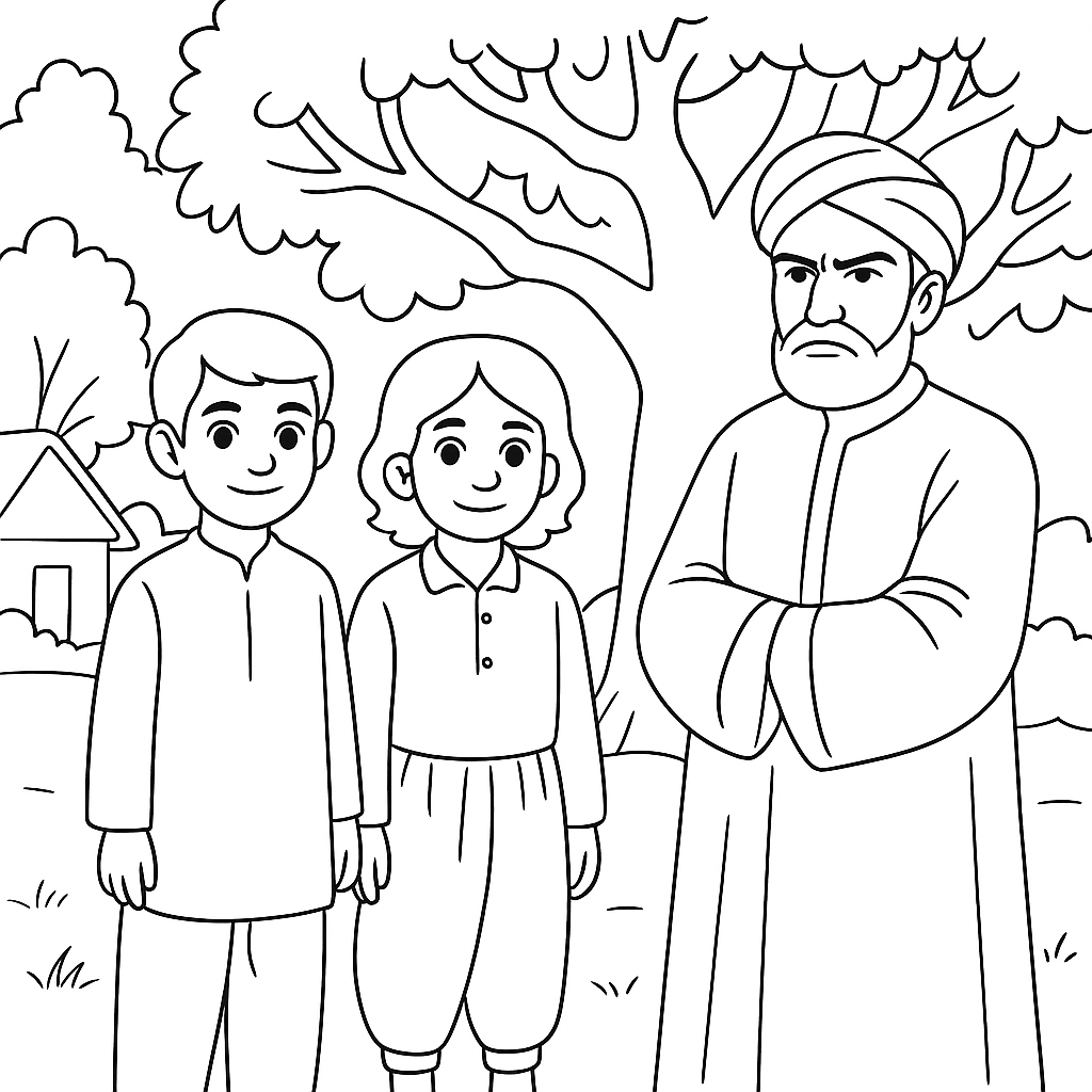 Раскраска по сказке "Сантурам и антурам"