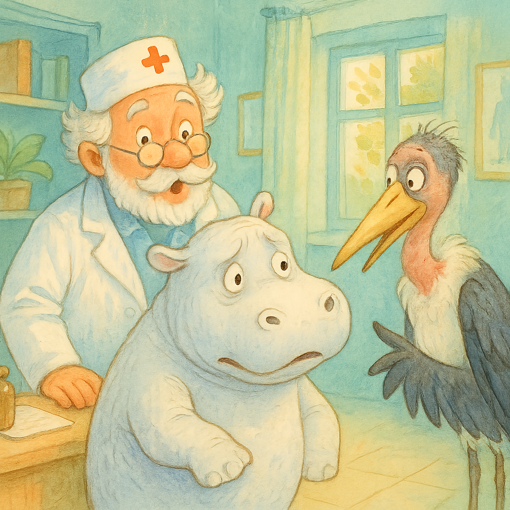 Доктор и Марабу обсуждают цвет испуганного Бегемота