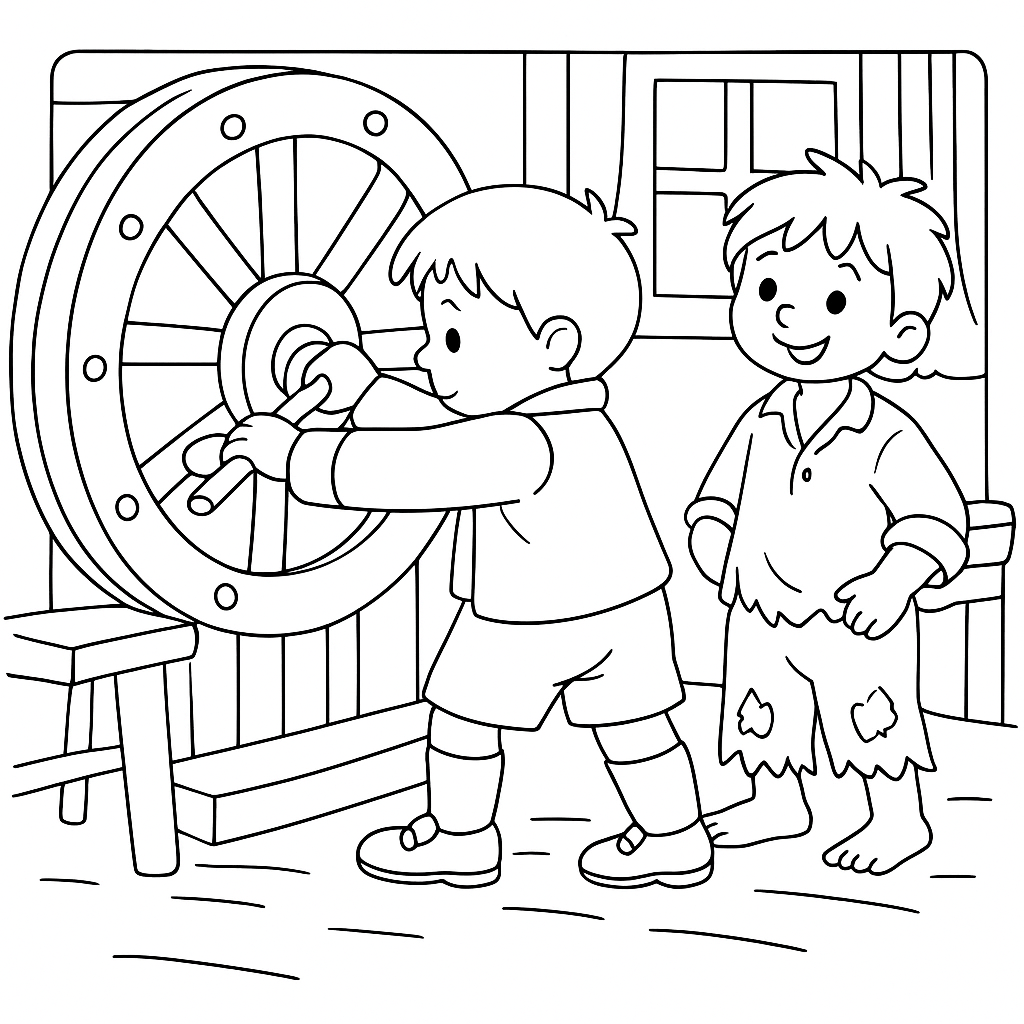 Раскраска по сказке "Вертел"