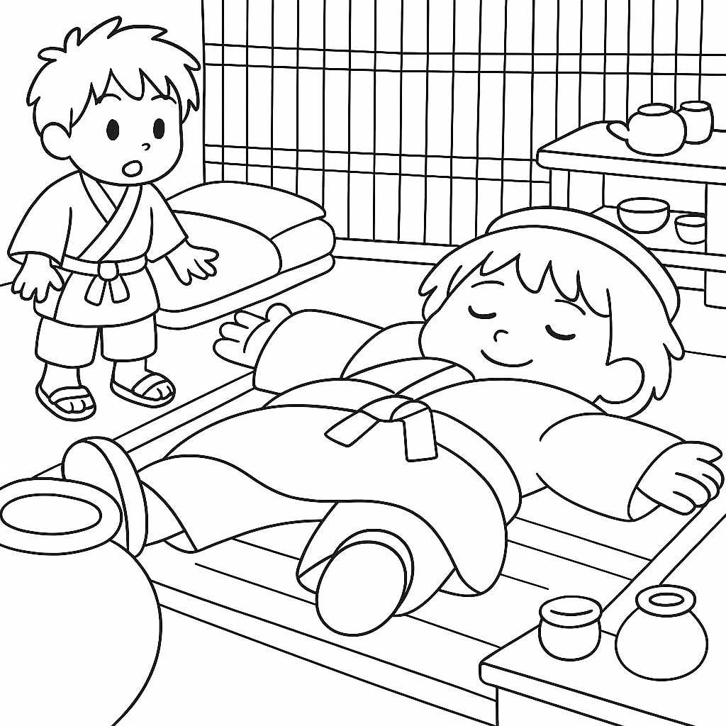 Раскраска по сказке "Кувшинный человечек"