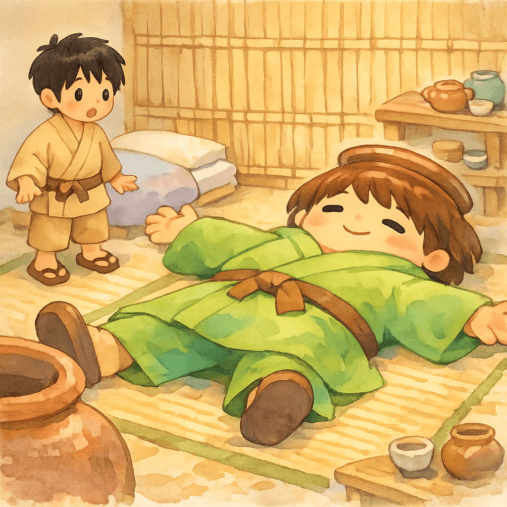 Таро встречает выросшего Кувшинного человечка, удивление