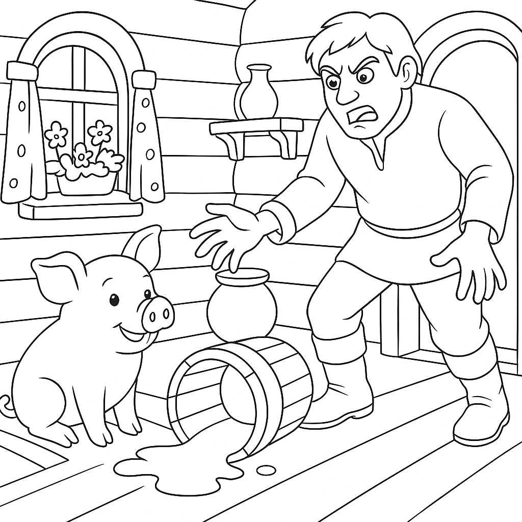 Раскраска по сказке "Не за свое дело не берись"