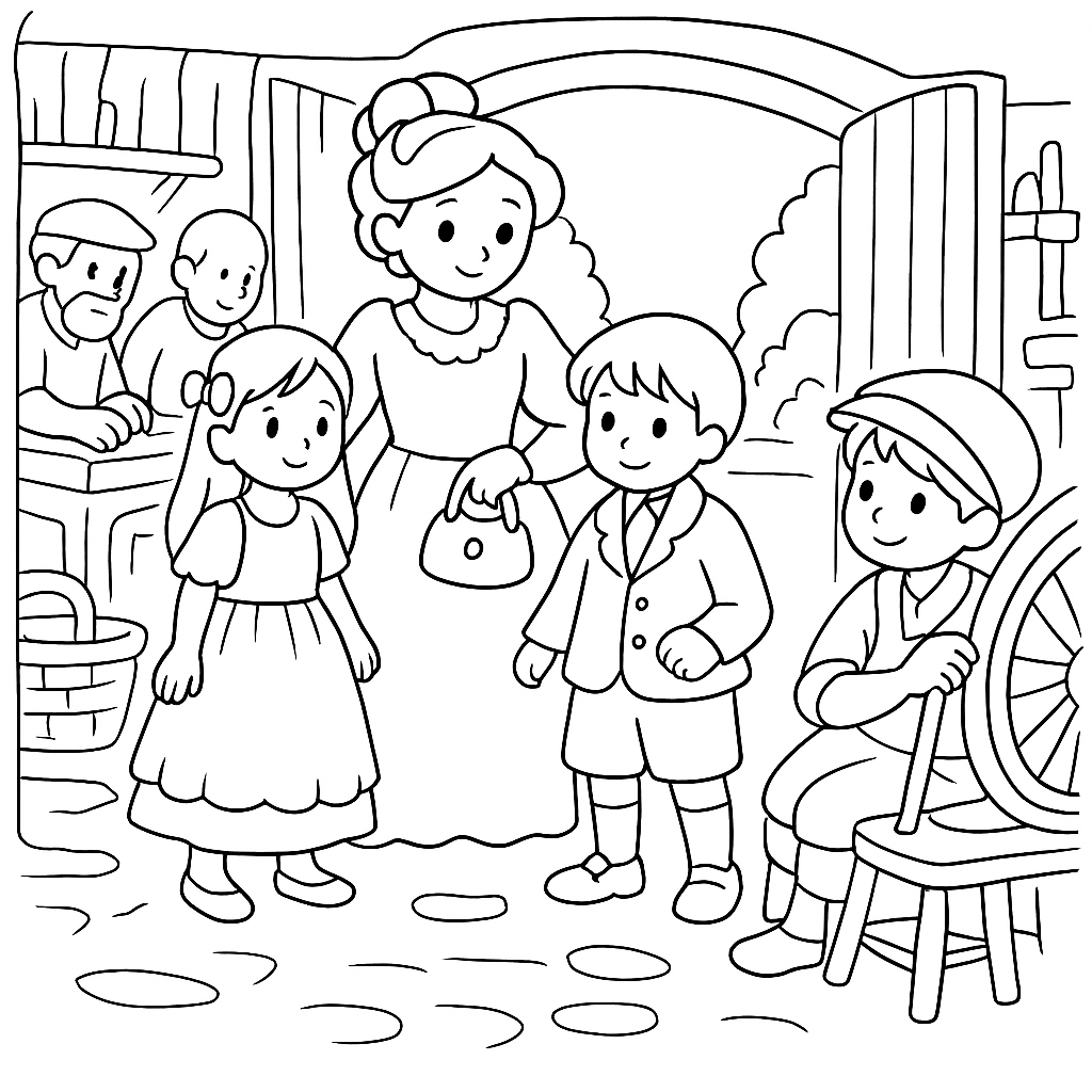 Раскраска по сказке "Вертел"