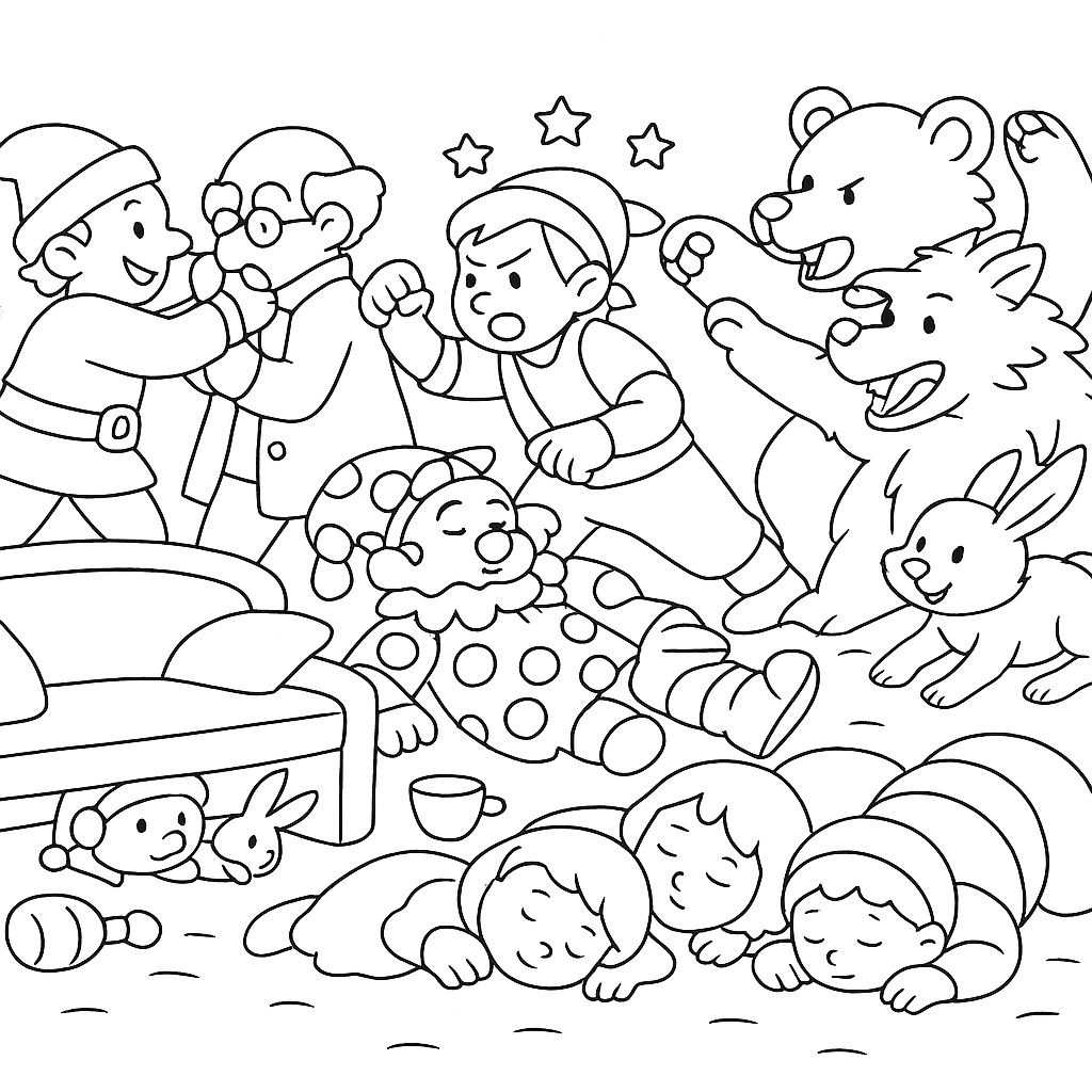 Раскраска по сказке "Ванькины именины"