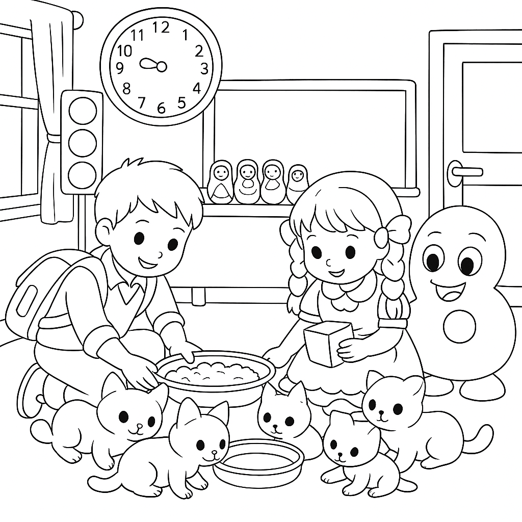 Раскраска по сказке "Веселый счет от 1 до 10"