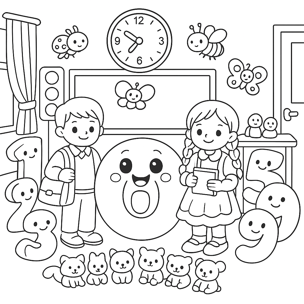 Раскраска по сказке "Веселый счет от 1 до 10"