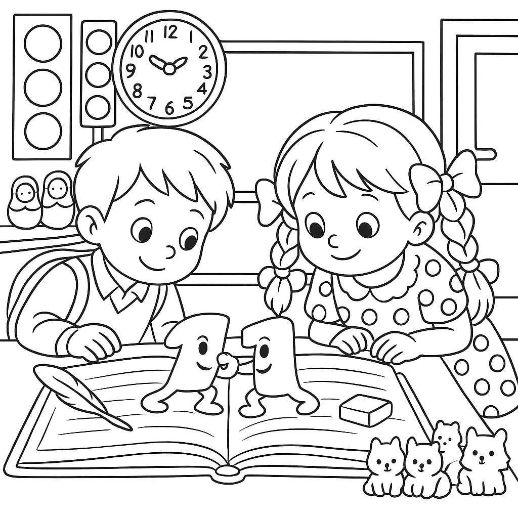 Раскраска по сказке "Веселый счет от 1 до 10"