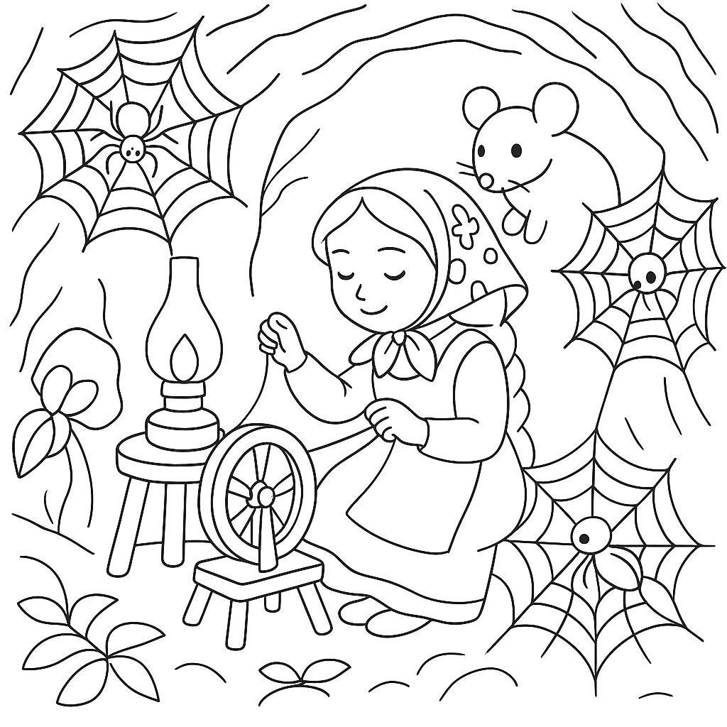 Раскраска по сказке "Дюймовочка"