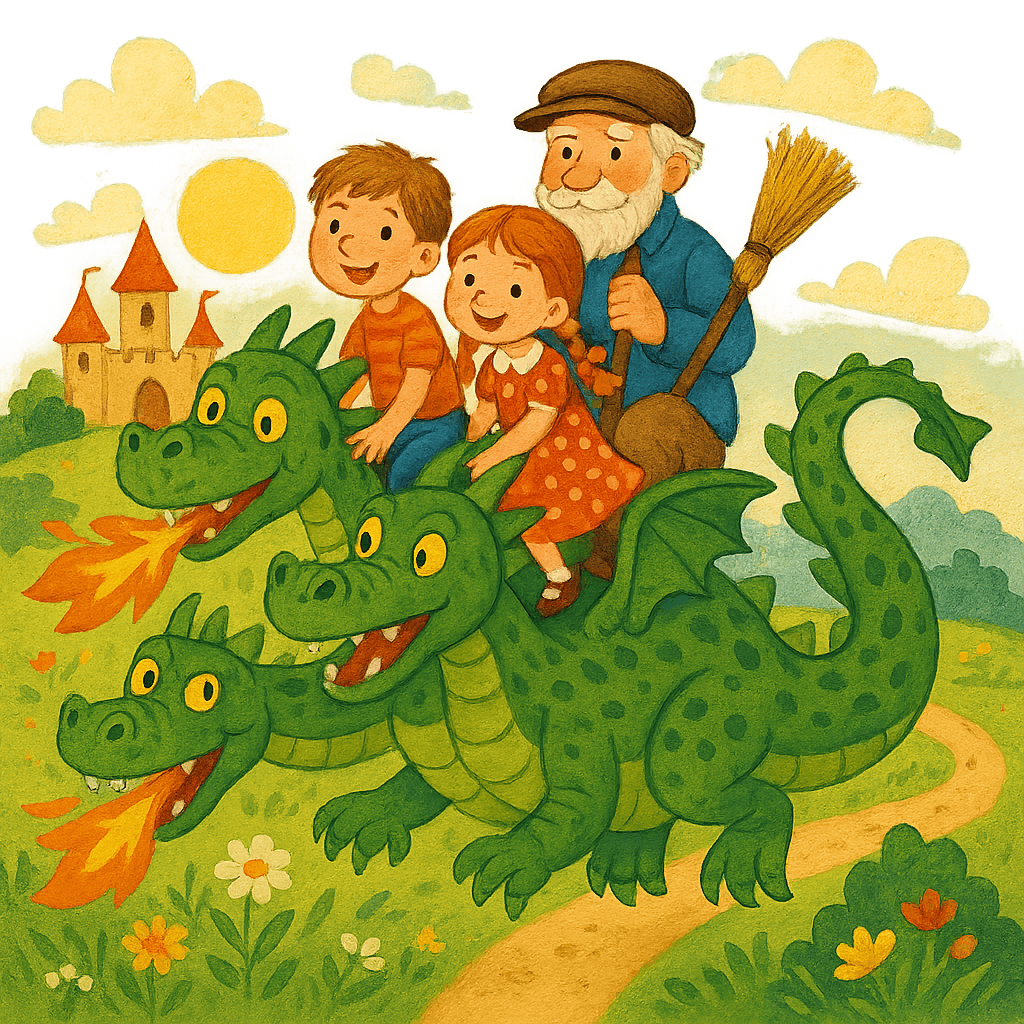 Ваня, Маша, дядя Федя верхом на Змее Горыныче