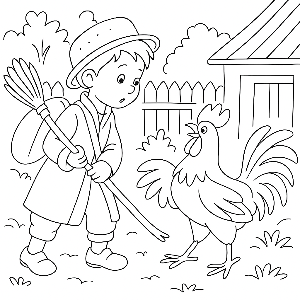 Раскраска по сказке "Рыцарский поединок"