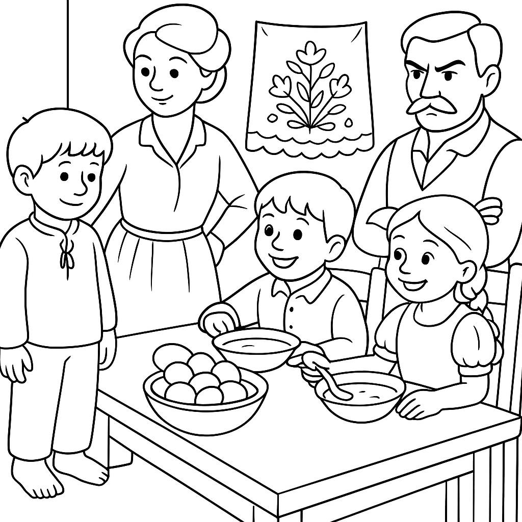 Раскраска по сказке "Косточка"