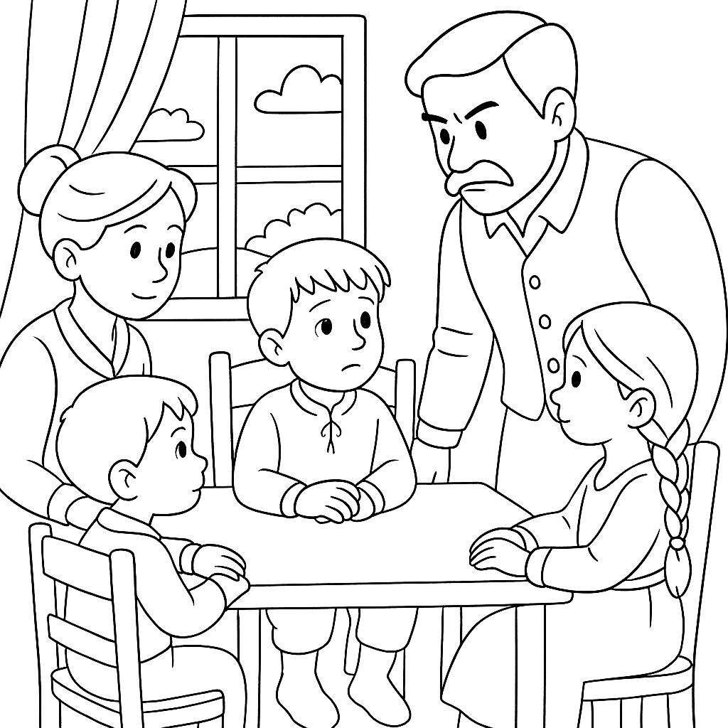 Раскраска по сказке "Косточка"