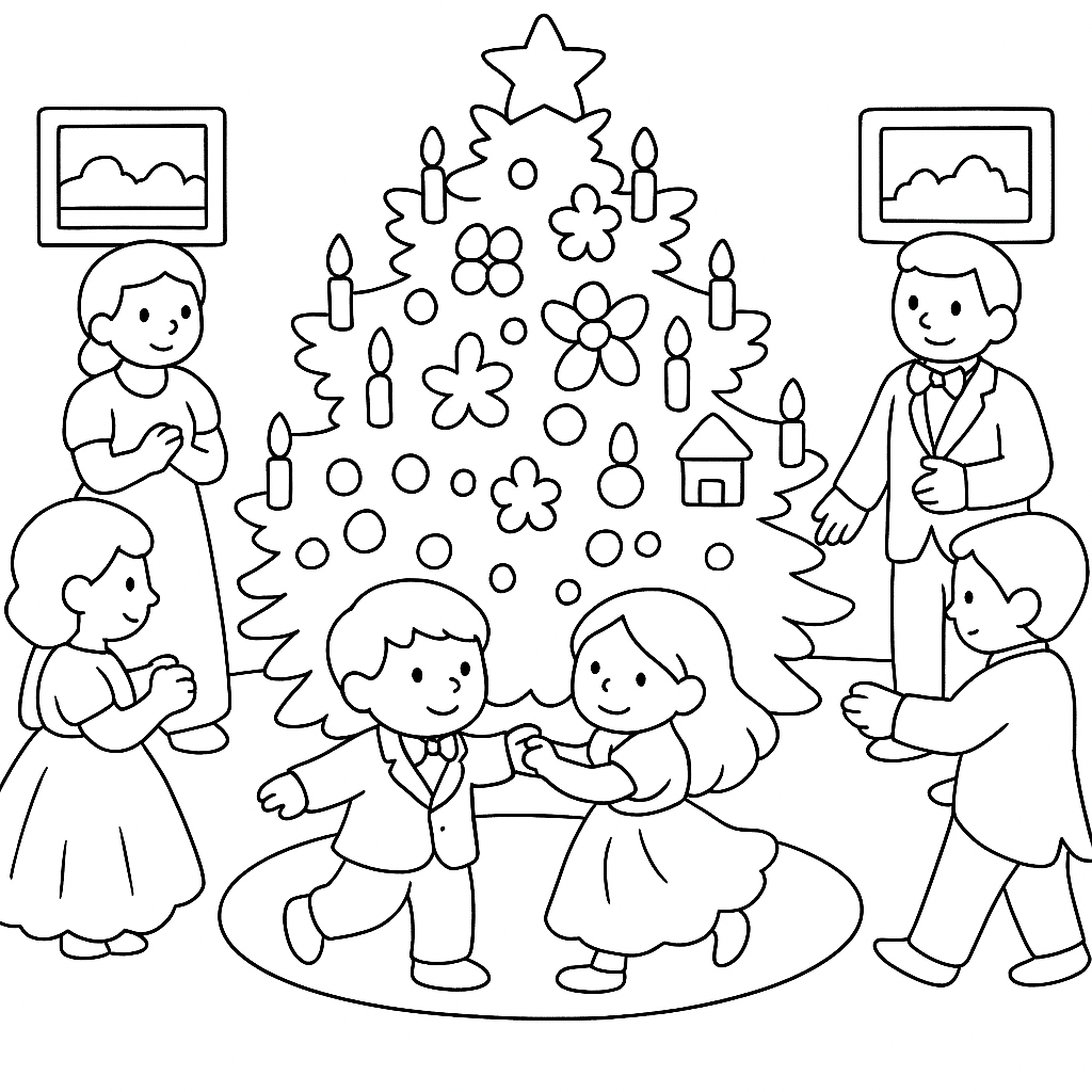 Раскраска по сказке "Ель - читать сказку"