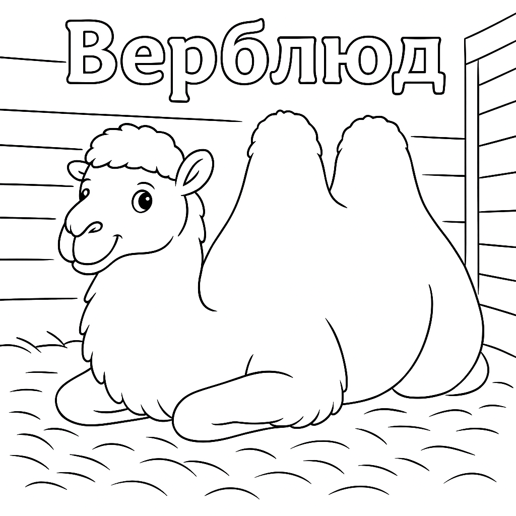 Раскраска по сказке "Верблюд"