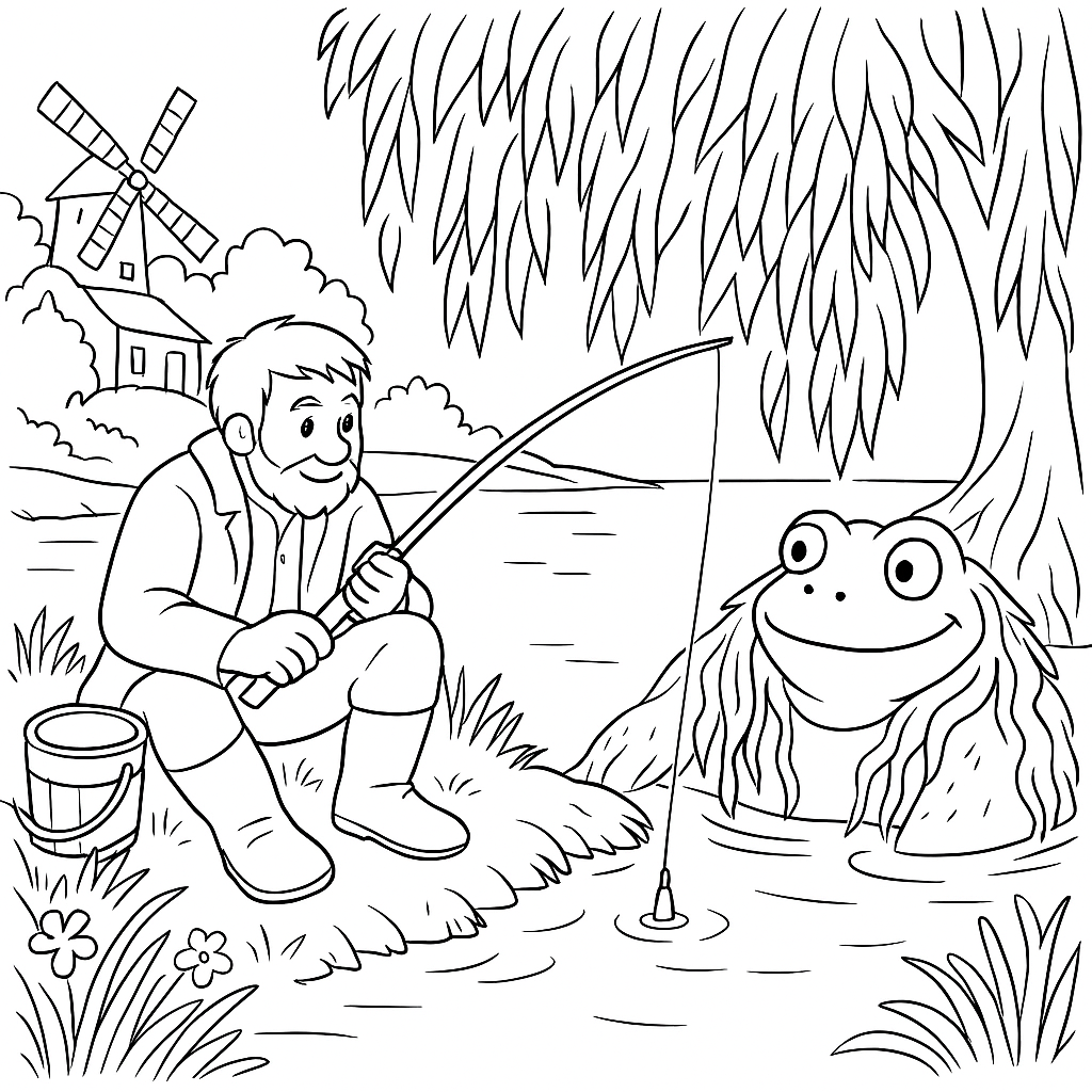 Раскраска по сказке "Водошлёп и когтезверь"