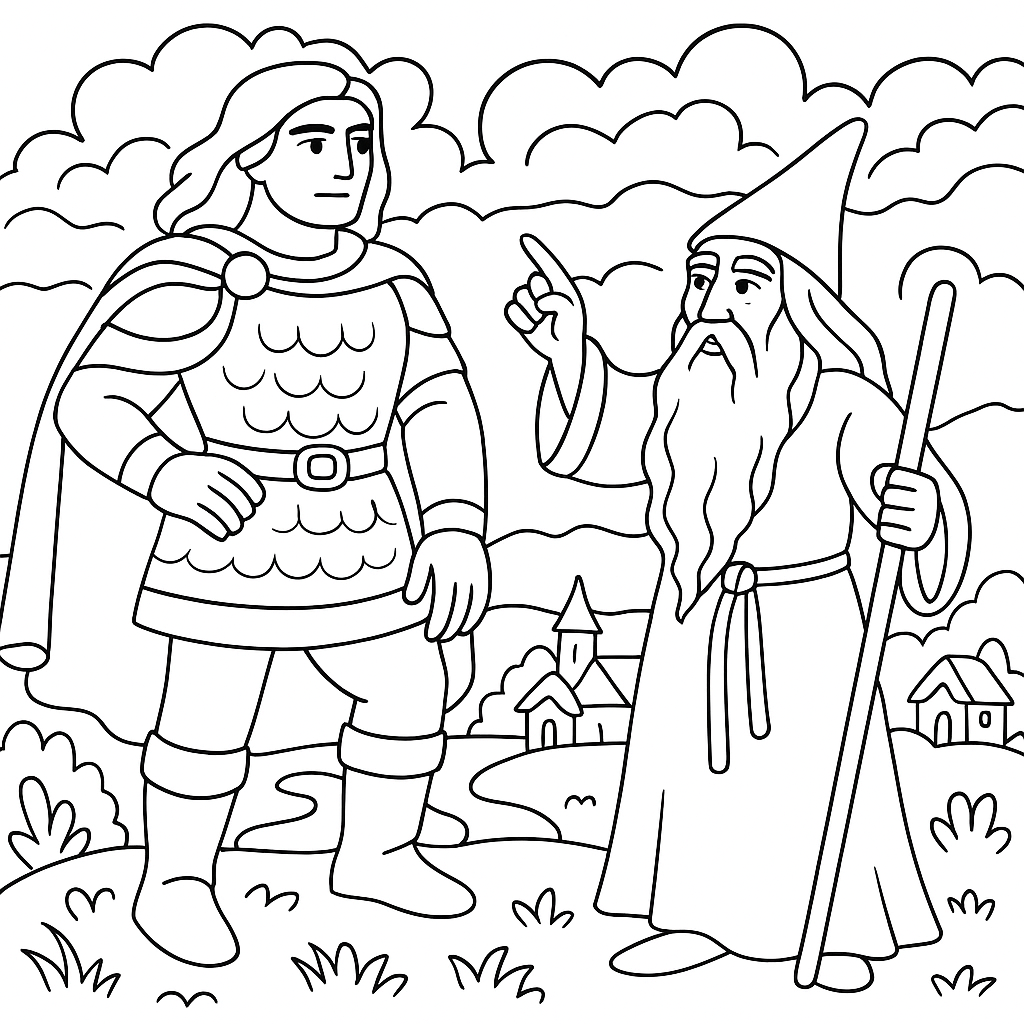 Раскраска по сказке "Песнь о вещем олеге"