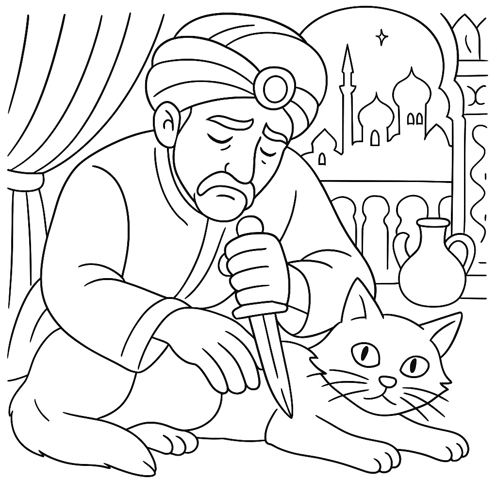 Раскраска по сказке "Красавец водонос"