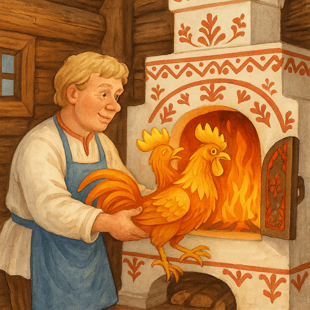 Петух в горячей печи у боярской прислуги