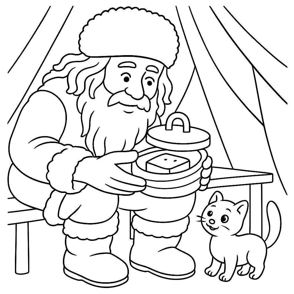 Раскраска по сказке "Почему у горностая кончик хвоста чёрный"