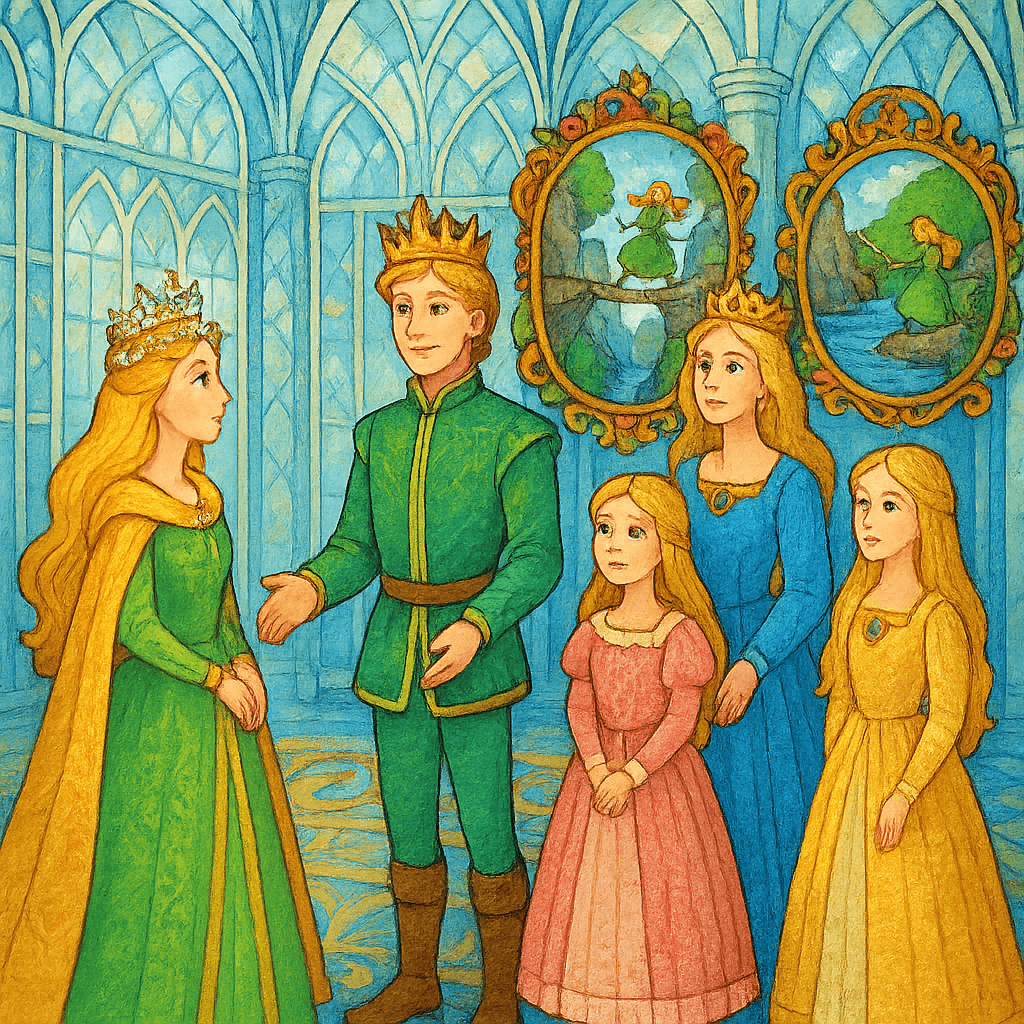 Волшебный приём Грейс во дворце Дерека, все отражено в волшебных зеркалах.