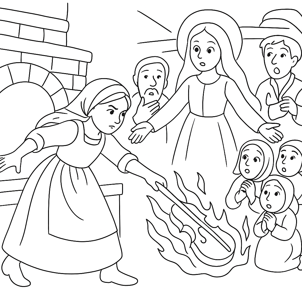 Раскраска по сказке "Девушка-берёзка"