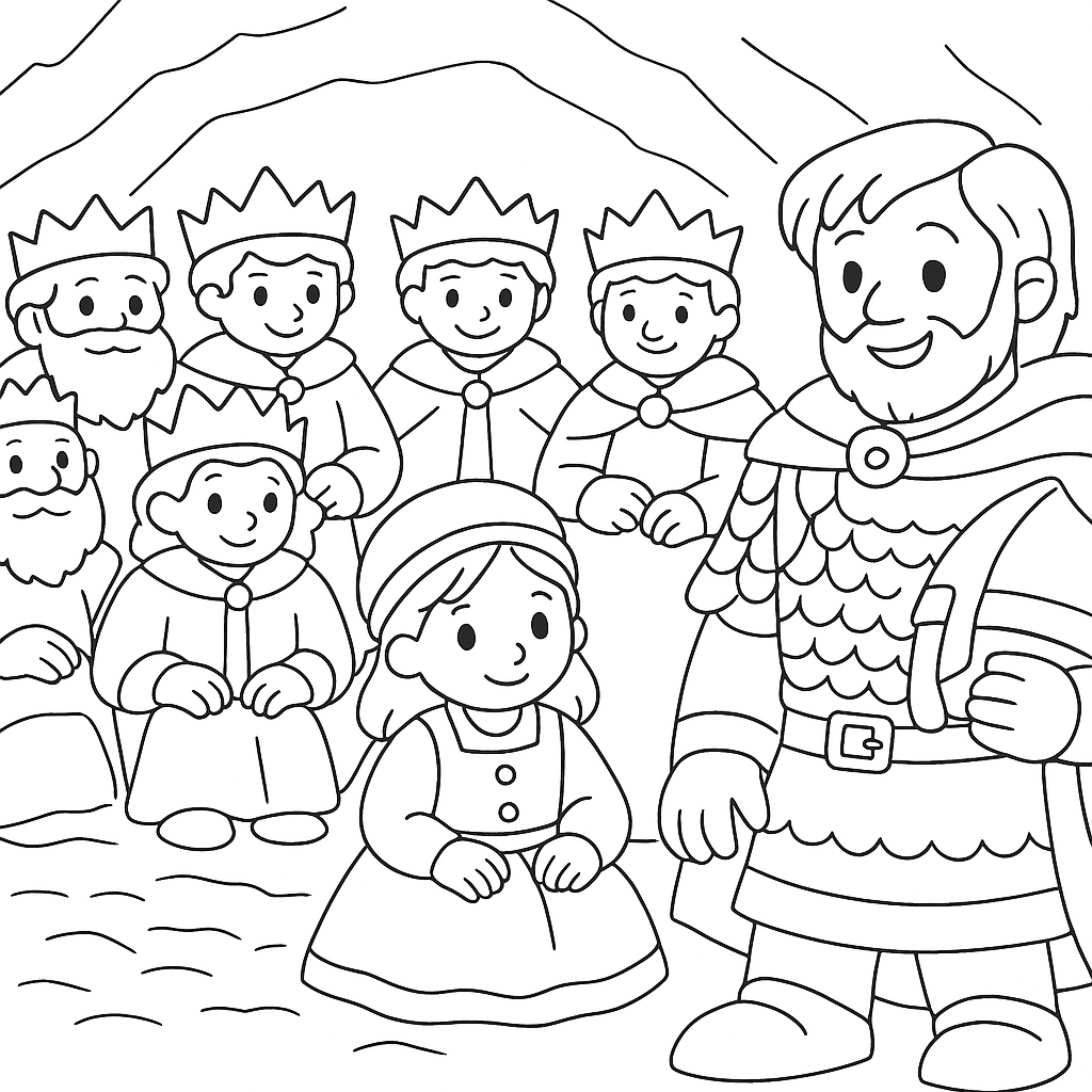 Раскраска по сказке "Добрыня и змей"