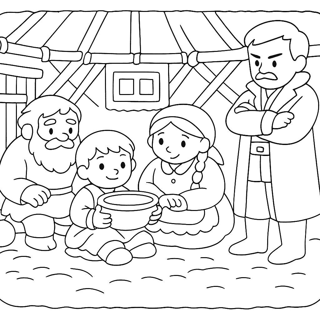 Раскраска по сказке "Мудрый малыш"