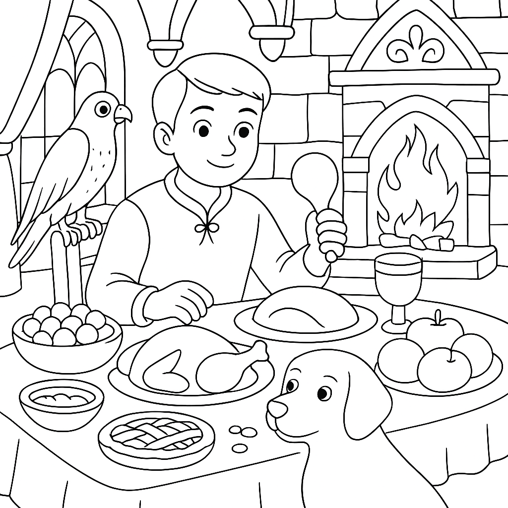 Раскраска по сказке "Великан Дреглин Хогин"