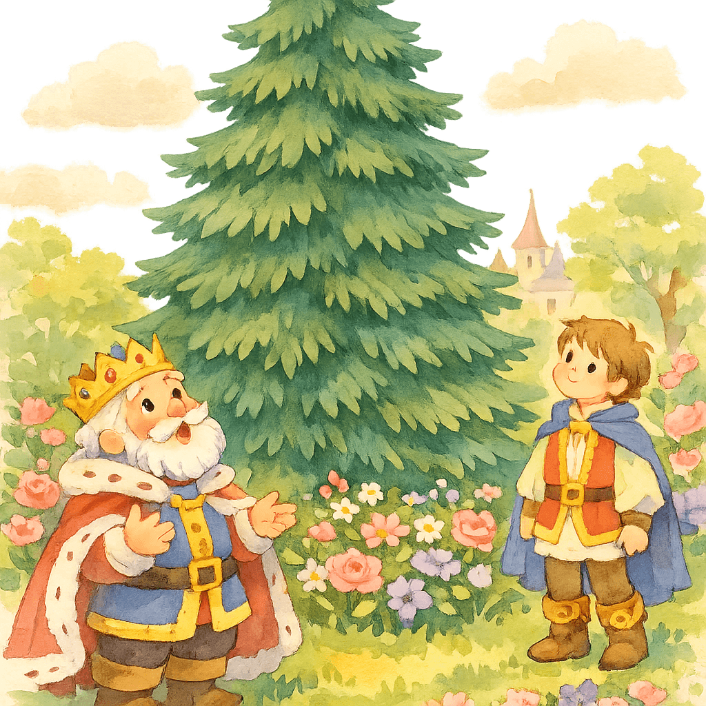 Высоченная ель появляется в королевском саду