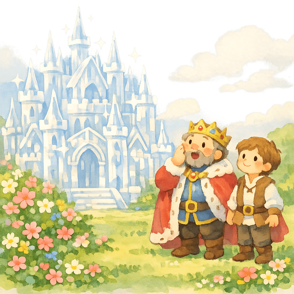 Появляется хрустальный замок в королевском дворе