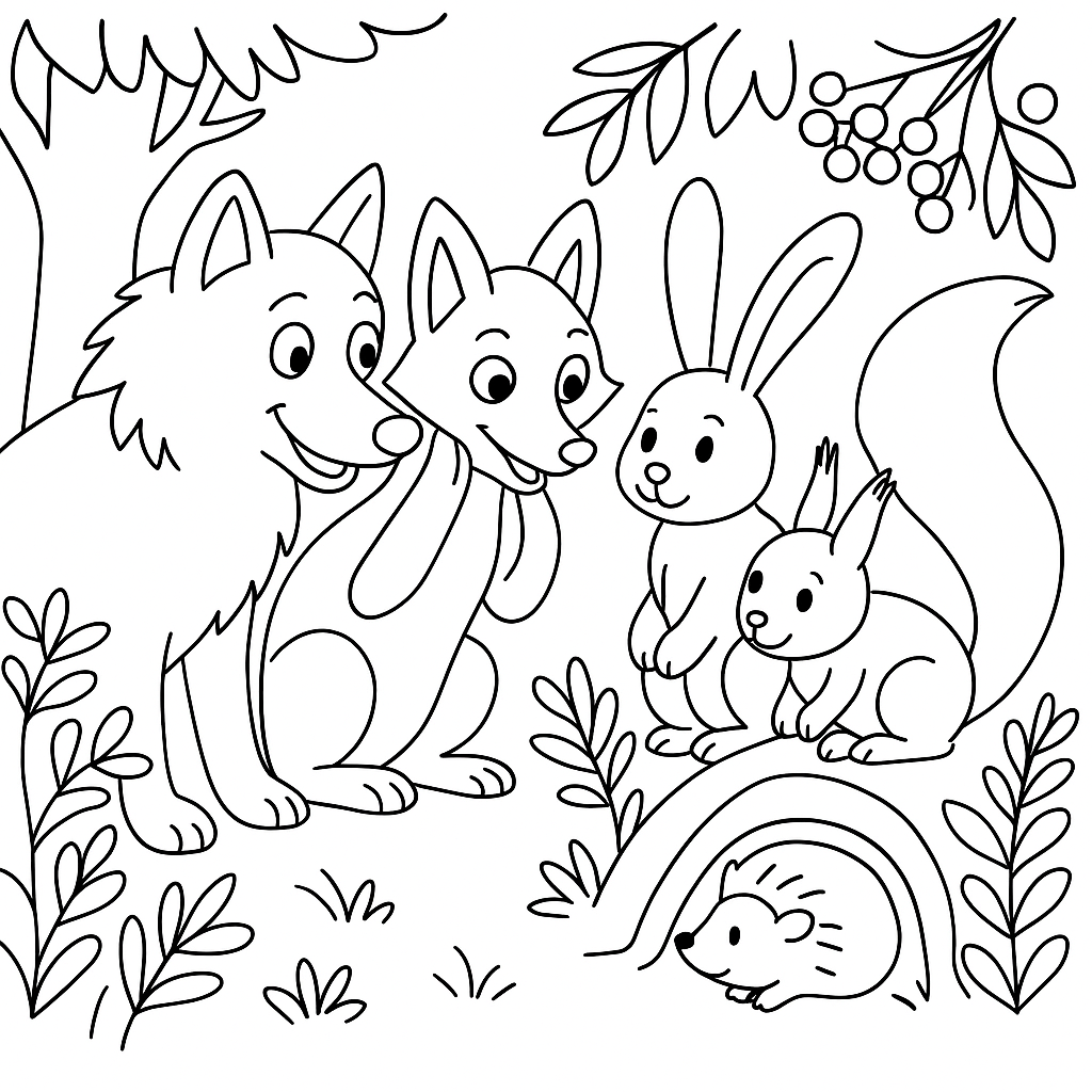 Раскраска по сказке "Еж"