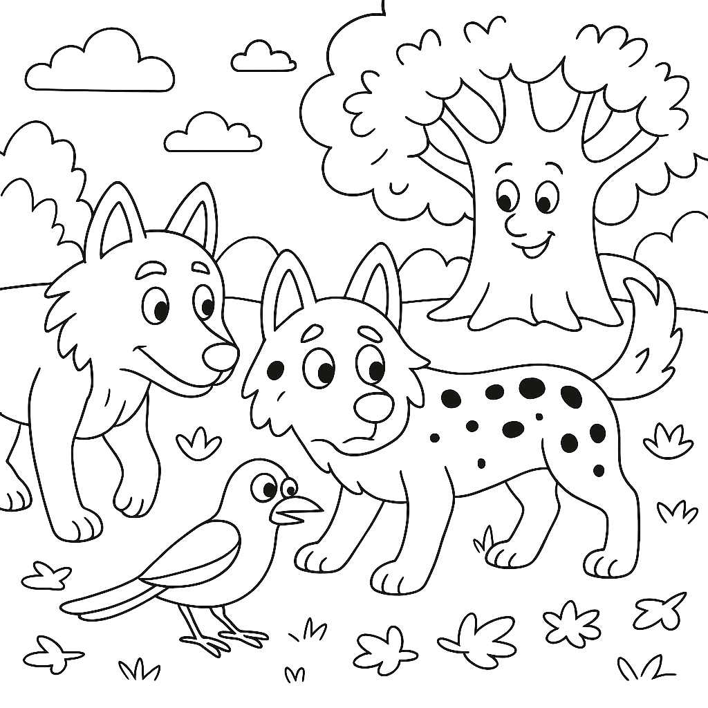 Раскраска по сказке "Раз, два — дружно!"