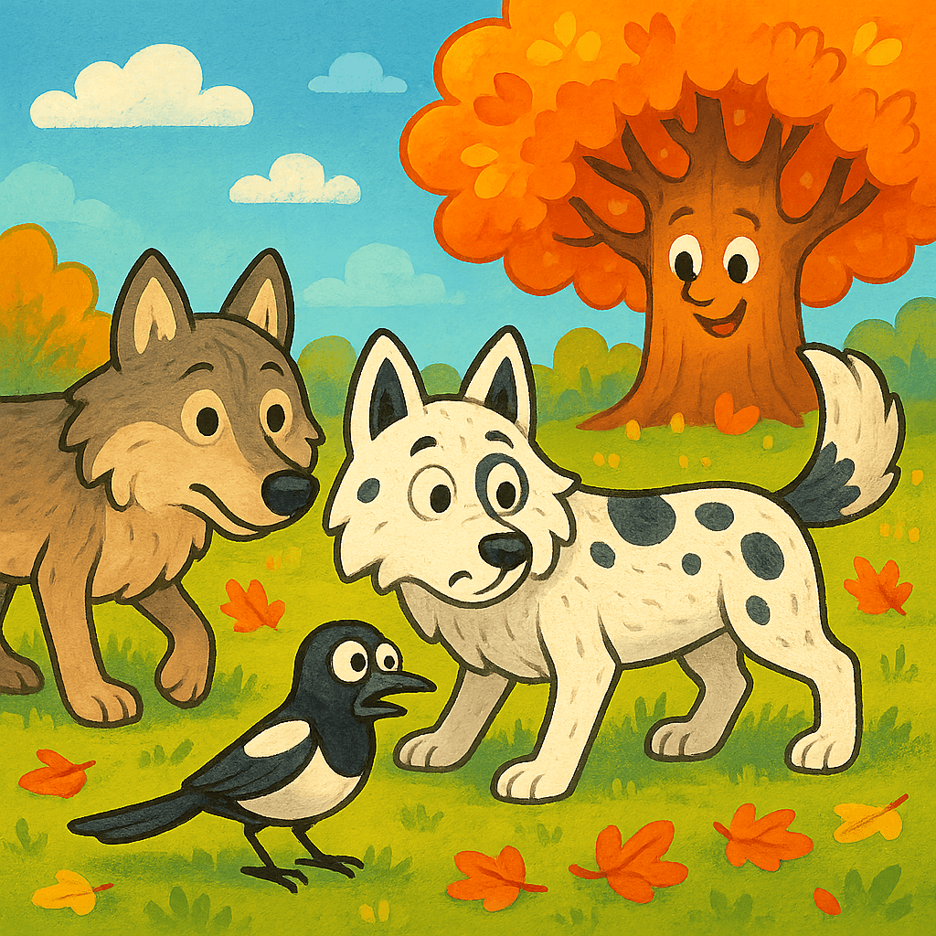 Волки ищут добычу на полянке