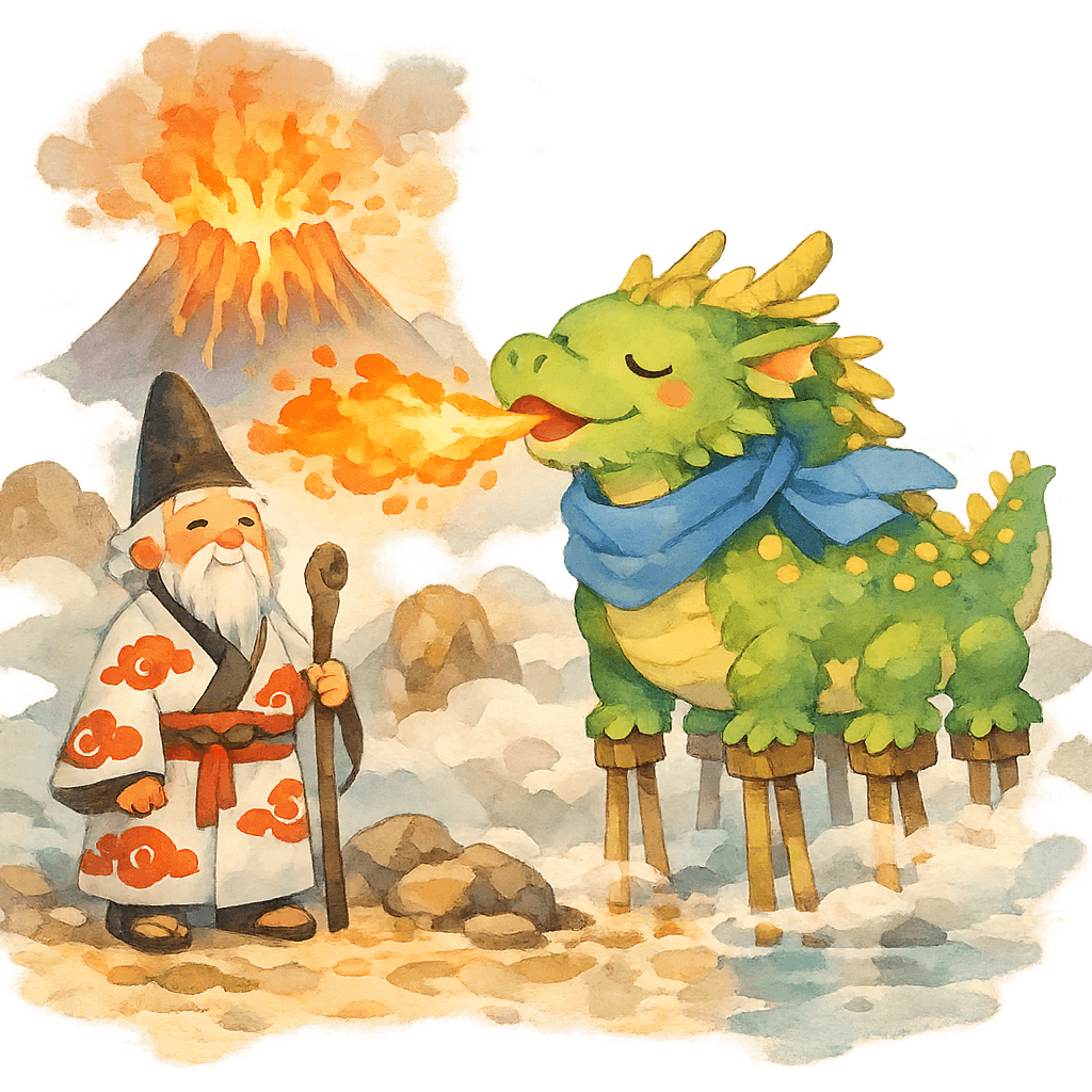 Дракон Эндрью впервые выдыхает огонь рядом с волшебником