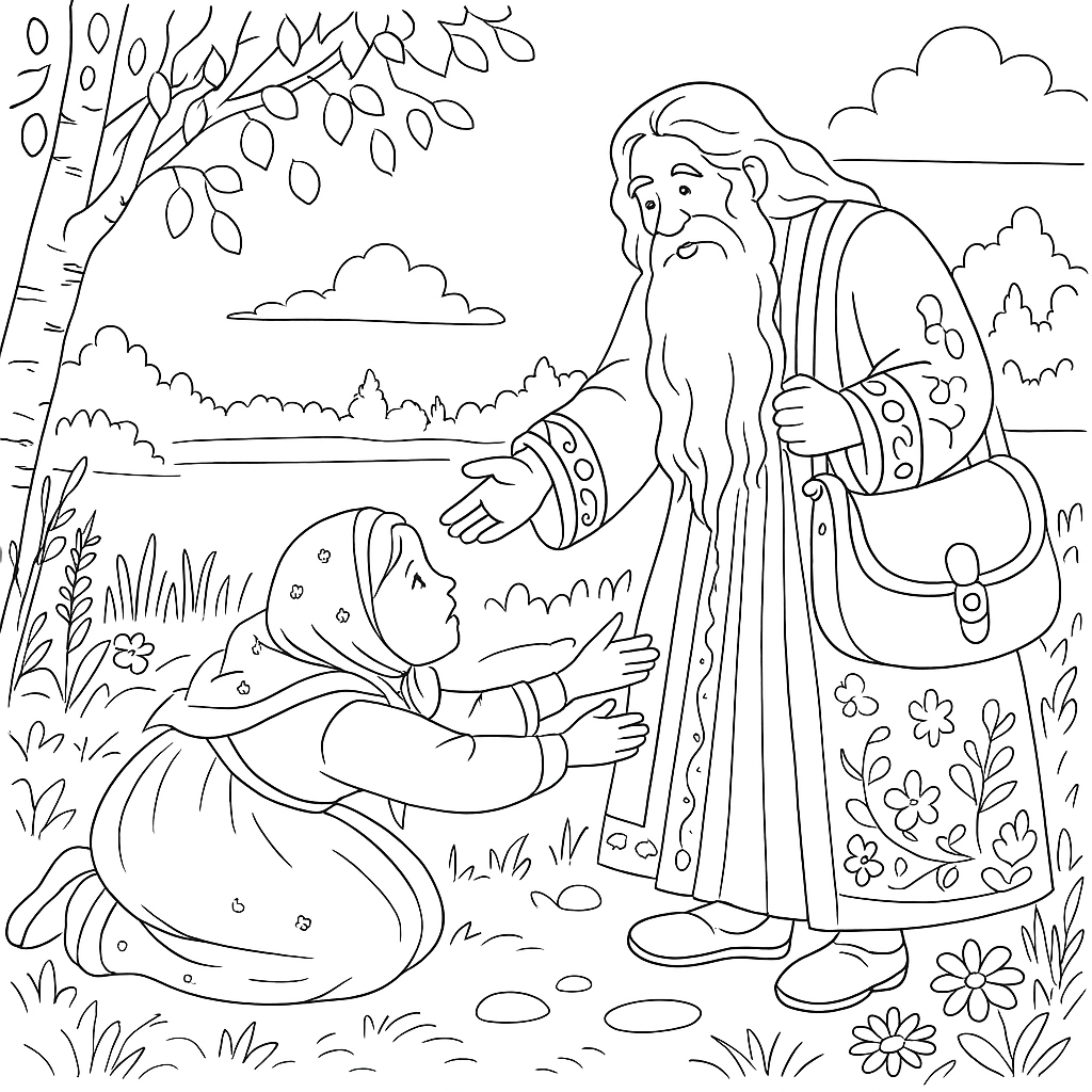 Раскраска по сказке "Крупеничка"