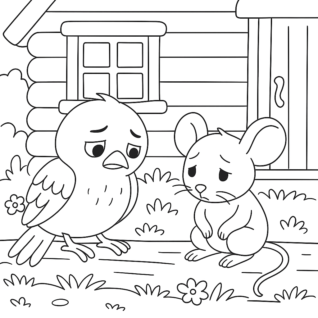 Раскраска по сказке "Крылатый, мохнатый да масленый"