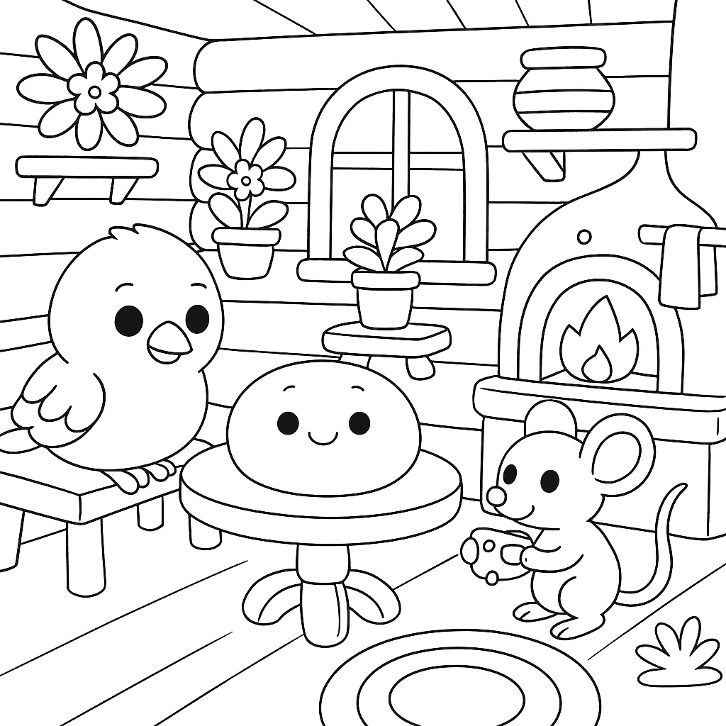 Раскраска по сказке "Крылатый, мохнатый да масленый"