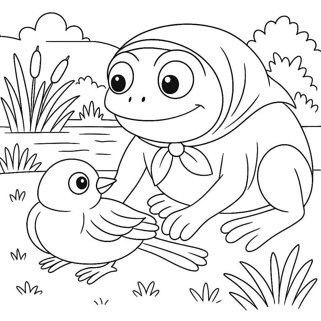 Раскраска по сказке "Айболит и воробей"