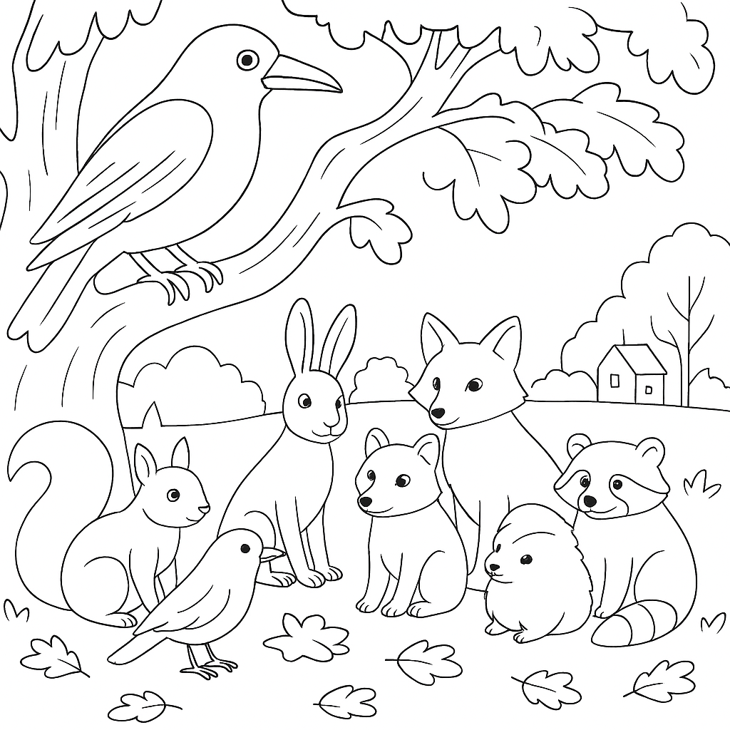 Раскраска по сказке "Осень на пороге"