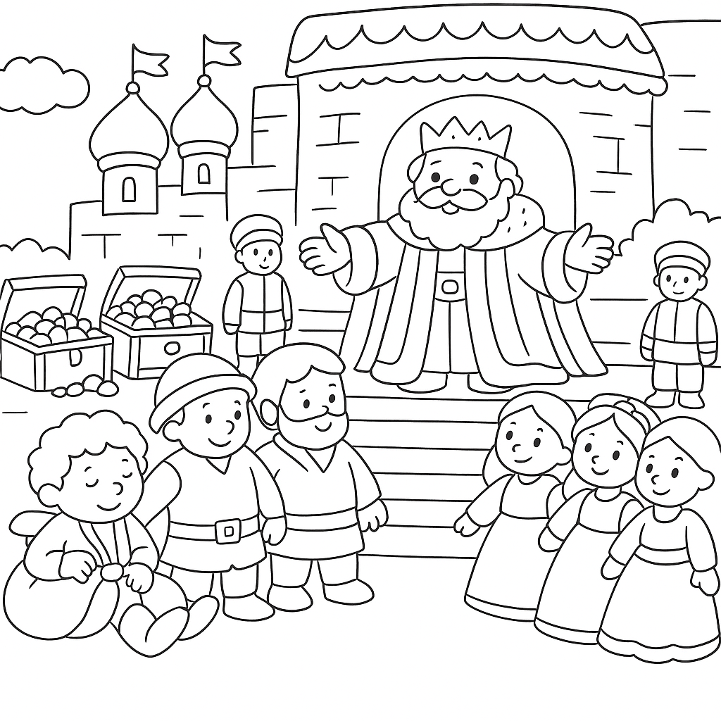 Раскраска по сказке "Фролка-сидень"