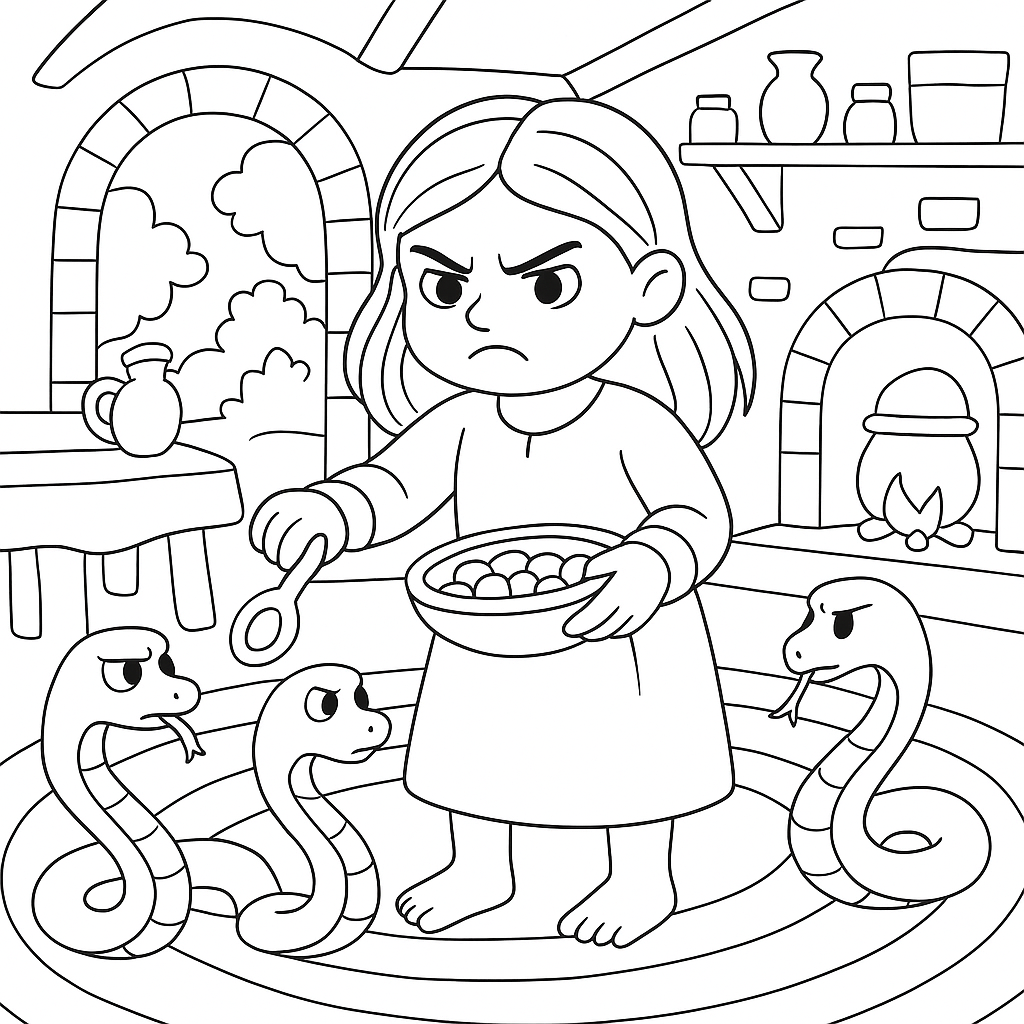 Раскраска по сказке "Золотая девочка"